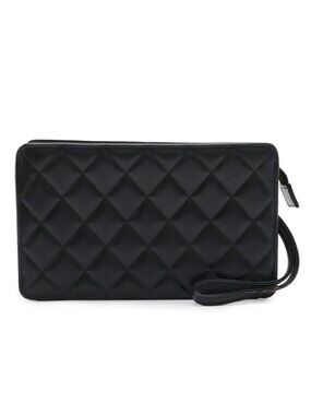 Chanel CC Logo Quilted Makeup Pouch Case Clutch